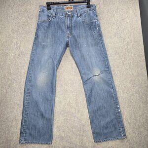 Levis 514 Slim Straight Mens Jeans W36 L30 Blue Cotton Denim Casual Wear